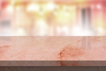 perspectived marble table with reflectived glossy