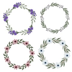 Obraz premium floral watercolor wreath collection