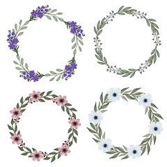  floral watercolor wreath collection