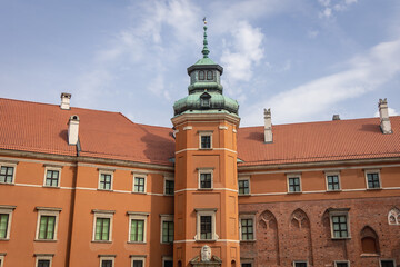 View from inner court on Royal Castle on Warsaw Old Town, Poland