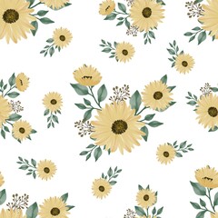 beautiful seamless pattern of sunflower 
