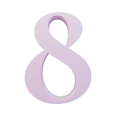 Fototapeta premium Number Eight 3D Render Illustration 1