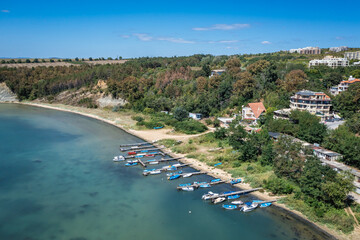 Fototapeta na wymiar Drone view of Byala town in Bulgaria located on Black Sea coast