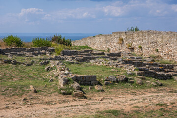 Ruins on Cape Kaliakra on Black Sea coast in Bulgaria