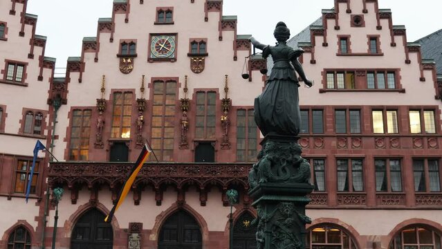 the historic roemer place in frankfurt am main germany