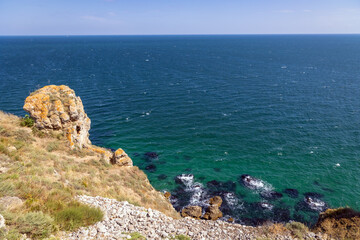 Black Sea seen from the cliff of Cape Kaliakra in Bulgaria