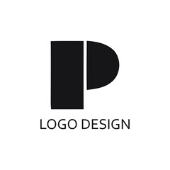 simple letter p company logo template