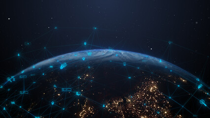 Global online shopping, buying and selling online through e-commerce marketplaces using Buy Now Pay Later, BNPL payment option - Conceptual 3D Illustration Render