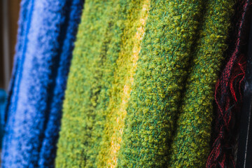 beautiful and colorful looms made in San Pedro de Cajas, Tarma, Peru. handmade looms by artisans