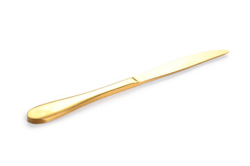 Stainless steel knife on white background