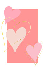 Valentine's day card with a romantic phrase about love isolated on white background. Vector Illustration - Vector