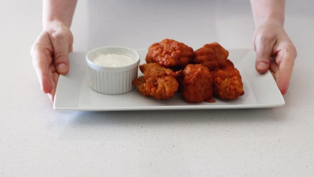 Serving Boneless Buffalo chicken  Wings