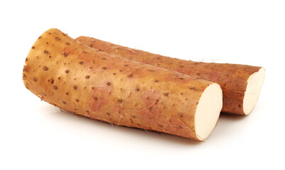 Chinese yam on white background