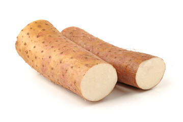 Chinese yam on white background