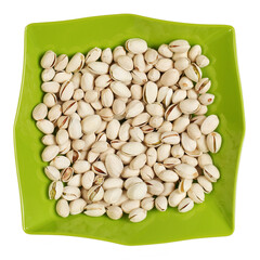 Pistachios on a white background