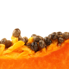 Papaya fruit sliced isolated on a white background