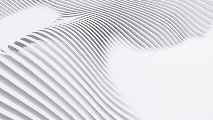 Naklejka premium Abstract Curved Shapes. White Circular Background.