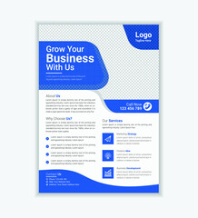 Creative Blue Corporate Business Flyer Template In A4