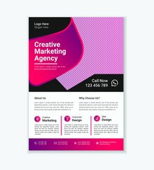 Modern Pink And Black Corporate Flyer, Brochure Design Template