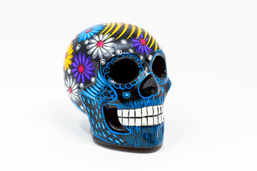 Traditional Mexican Patterned Ceramic Day of the Dead Skull