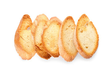 Fresh croutons isolated on white background