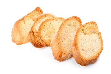 Fototapeta premium Fresh croutons isolated on white background