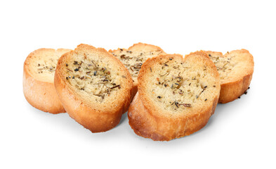 Fresh croutons isolated on white background