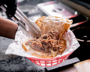 Exquisite quesadilla with birria Guadalajara style