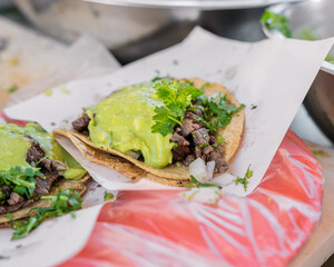 preparation of Mexican Style Carne Asada Taco