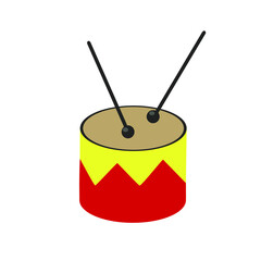 vector illustration on the theme of Christmas  children's drum 