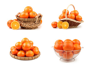 Orange fruit on the white background