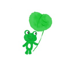 カエル　緑　葉っぱ　梅雨