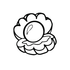 illustration vector doodle linear drawing cute sea pearl