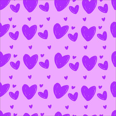 abstract geometric ornament
   pink hearts on a bright pink background.
vector illustration drawing. for textile prints or wrapping paper 