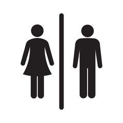 Men and women restroom icon, men and women bathroom sign.Toilet vector icon for any use. Vector illustrator.