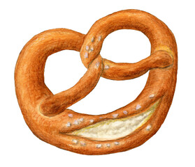 プレッツエル　パンイラスト　手描き