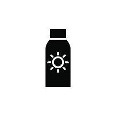 Sunblock, Sunscreen, Lotion, Summer Solid Icon Vector Illustration Logo Template. Suitable For Many Purposes.