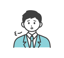 男性社員が溜息をつくイラスト素材