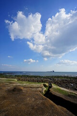 beautiful seascape with charming clouds