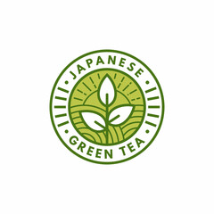 japanese tea logo design on white background