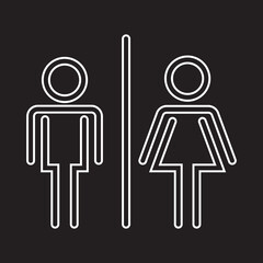 Fototapeta na wymiar Men and women restroom icon, men and women bathroom sign.Toilet vector icon for any use. Vector illustrator.