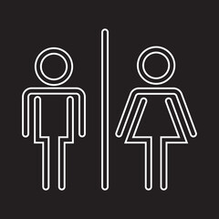 Men and women restroom icon, men and women bathroom sign.Toilet vector icon for any use. Vector illustrator.