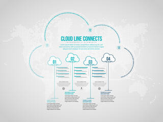 Cloud Line Connects Infographic