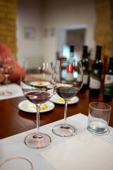 Red Brunello di Montalcino wine and olive oil tasting tour in cantina near Montalcino Tuscany, Italy