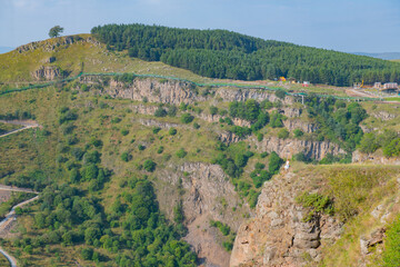 Fototapeta na wymiar Tsalka's main attraction is a group of cascading waterfalls
