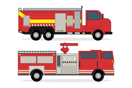 fire truck simple vector illustration