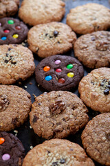 Fresh out of the oven cookies on the tray