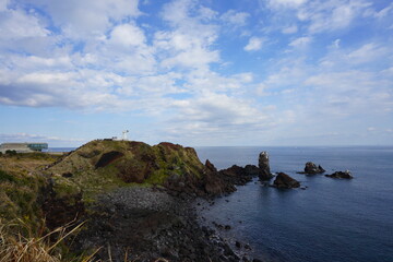 Fototapeta na wymiar rocky coast and lighthouse
