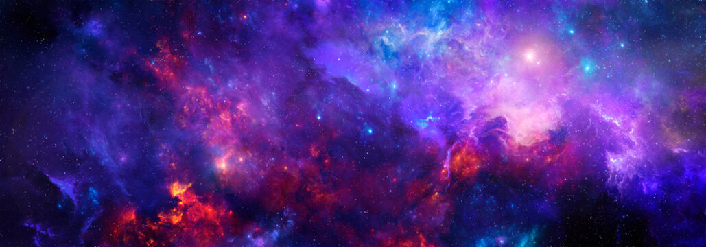 Fototapeta Cosmic background with a nebula in deep space