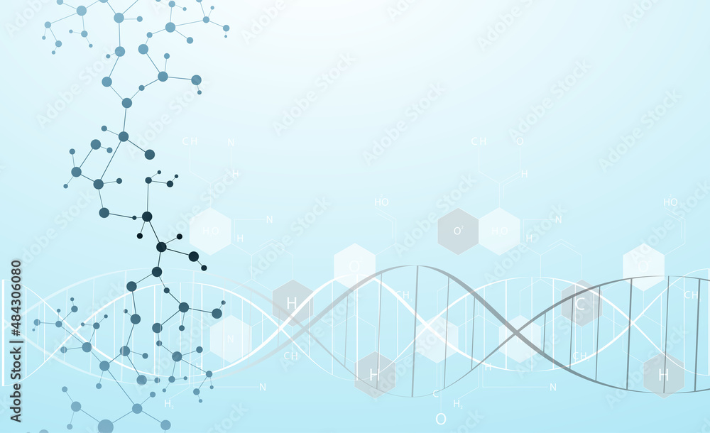 Wall mural dna molecule structure background. eps10 vector illustration